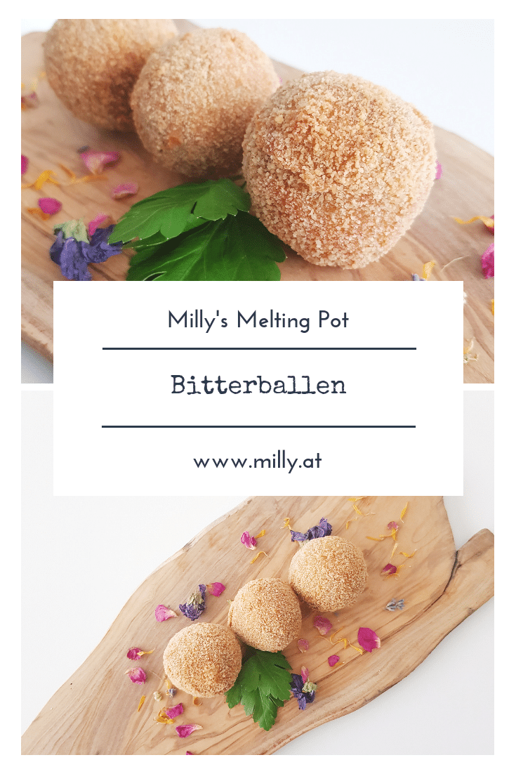 Bitterballen sind frittierte Fleischkroketten - sie enthalten ein Ragout aus Rindfleisch und werden dann paniert und frittiert. #bitterballen #snack