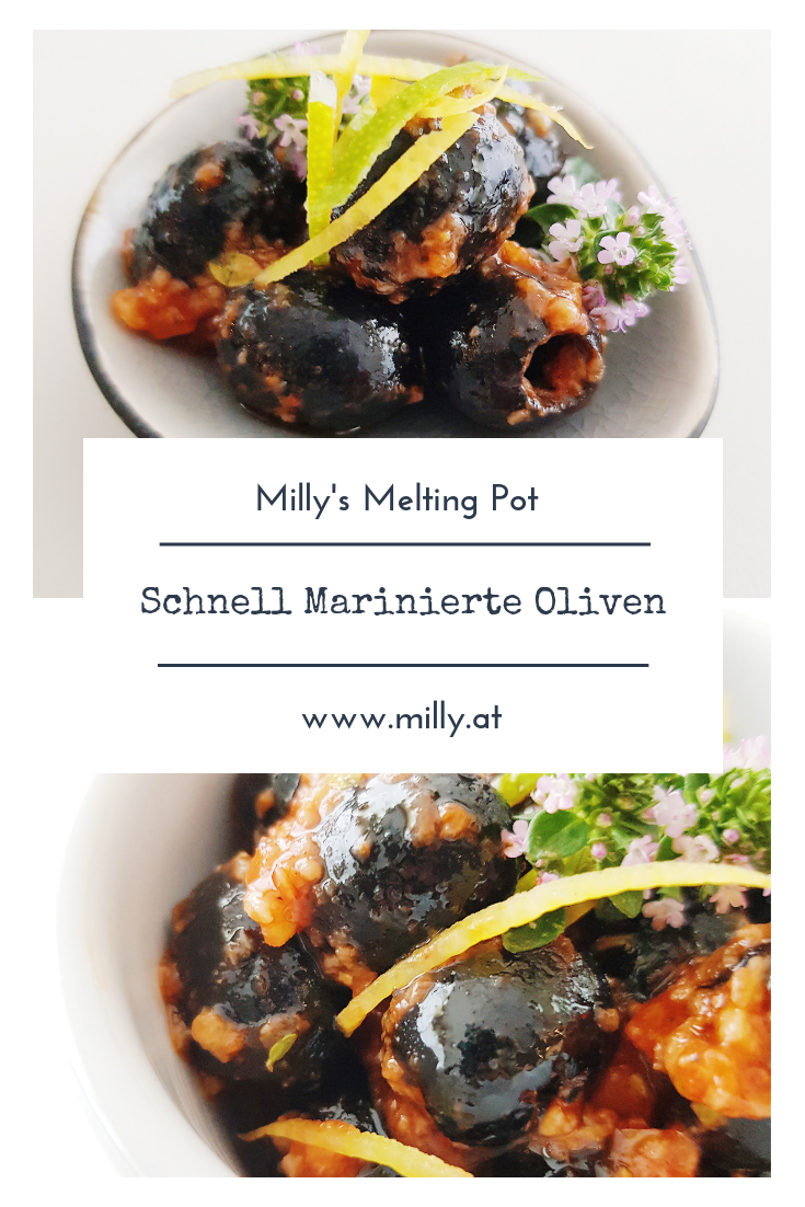 Diese schnell marinierten Oliven sind ein Hit und ein Gaumenschmaus! Ideal zu einem gekühlten Weißwein an einem lauen Sommerabend.